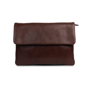 
                  
                    Load image into Gallery viewer, Schuyler bag in rich brown vegetable-tanned leather, featuring a minimalist design for everyday durability and elegance.
                  
                